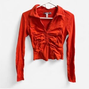 Urban Outfitters Women's Orange Red Long Sleeve Top